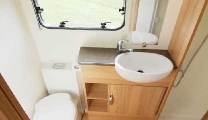 Rediscover the family-friendly washroom in the Bailey Pursuit 560-5 with us on The Caravan Channel