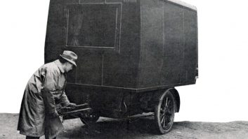 Early caravans like this Eccles used single panels with varnished plywood