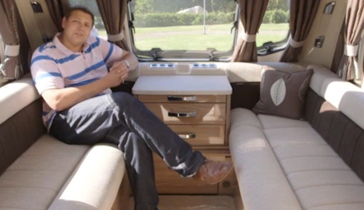The Swift's lounge converts into a 6ft 6in double bed – check it out on The Caravan Channel
