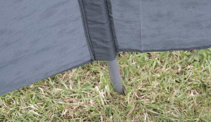 The big gap between the ground and fabric was another minus point for the Trespass Windbreak