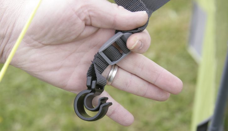 Clips are also included, allowing this windbreak to easily connect to tents and awnings