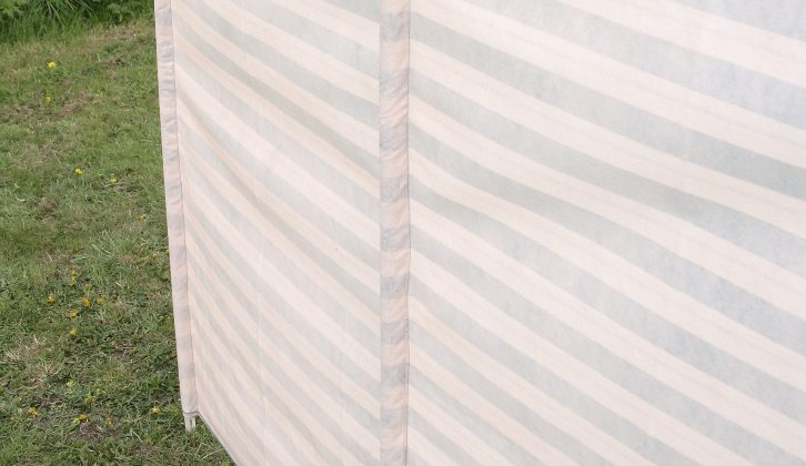 On the bright side, this style of windbreak is the fastest and easiest to erect