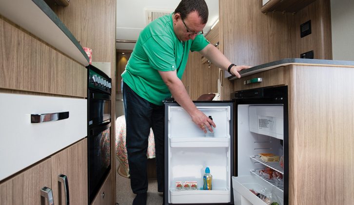 A 113-litre fridge-freezer is sited beneath the generous dresser
