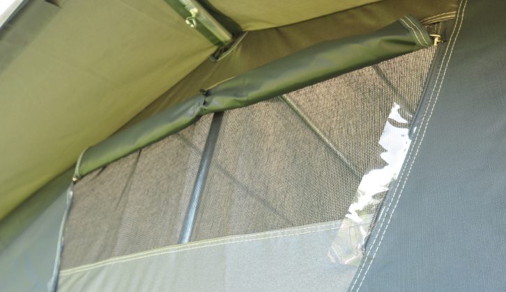 The Jeroboam porch awning's zip-opening front ventilation panel is a bonus in hot weather