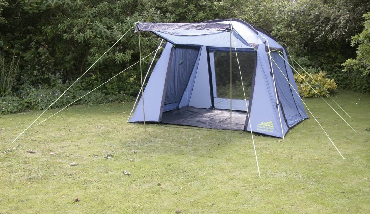 The Khyam Day Shelter 300 won our day tents group test and can be fully weatherproofed