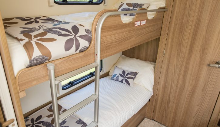 It is good to see that each of the 1.78 x 0.58m fixed bunks in the Bailey Pegasus Palermo has a reading light and a window