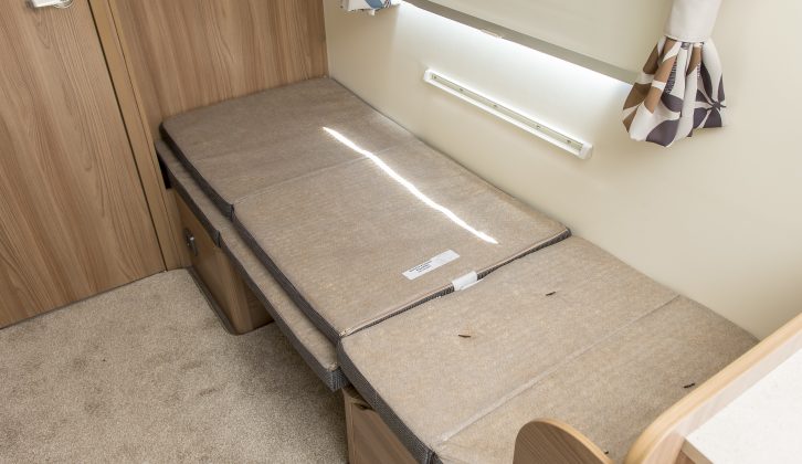Here's the dinette as a 1.85 x 0.66m single bed – the rear area has a two-part screen to close it off from the rest of the van