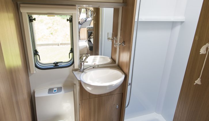 All the models in the Pegasus range from Bailey Caravans have a full-width end washroom