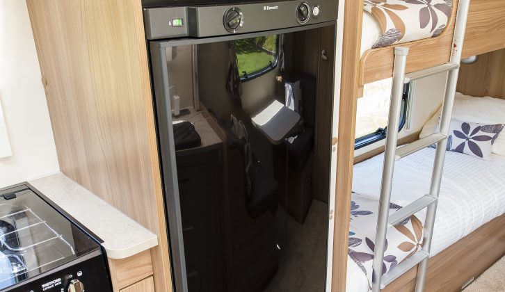 The big fridge/freezer in the Palermo sits lower to ease access to the microwave above