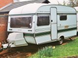 This Elddis Tornado is from a range of models named after different types of wind – they had single-pane acrylic windows; double-glazing was only fitted on costlier caravans, although that changed late in the 1980s