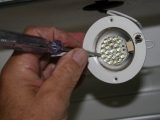The housing on some ceiling lights is large enough to swap an original halogen bulb with one of these LED assemblies