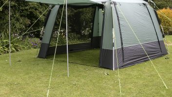 If the price of caravan awnings is putting you off, consider the versatile £280 Khyam Screenhouse day tent instead