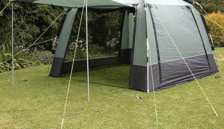 If the price of caravan awnings is putting you off, consider the versatile £280 Khyam Screenhouse day tent instead