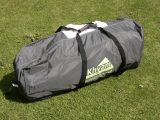 The Khyam Screenhouse fits into a bag 105cm x 25cm x 25cm, and it weighs 14.6kg