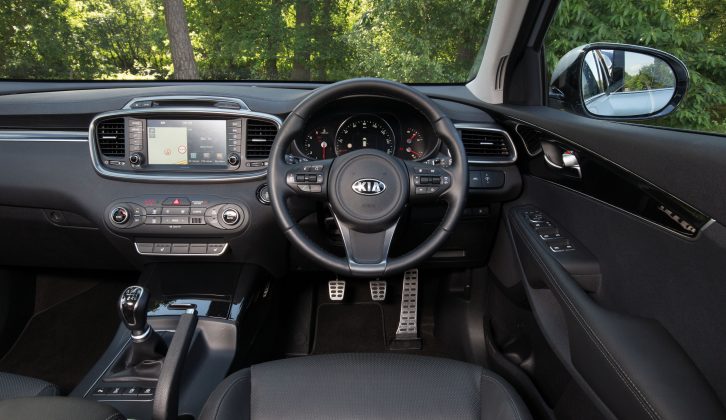 An eight-inch, easy-to-use touchscreen controls the sat-nav and other systems in the new Kia Sorento