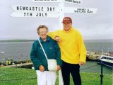2000: Gary and his mum at John o’Groats in Scotland