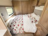 The master suite is a comfortable space, well lit by the window opposite the bed – read more in Practical Caravan's Bailey Pegasus Brindisi review