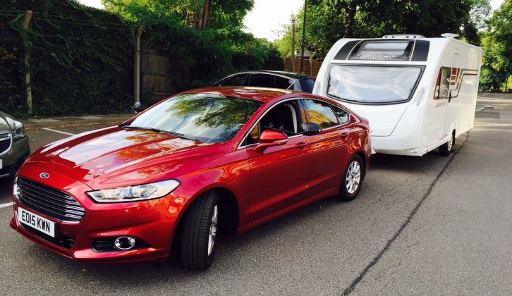 Towing mirrors on and hitched up to our Swift, our long-term Mondeo is ready for its first tour