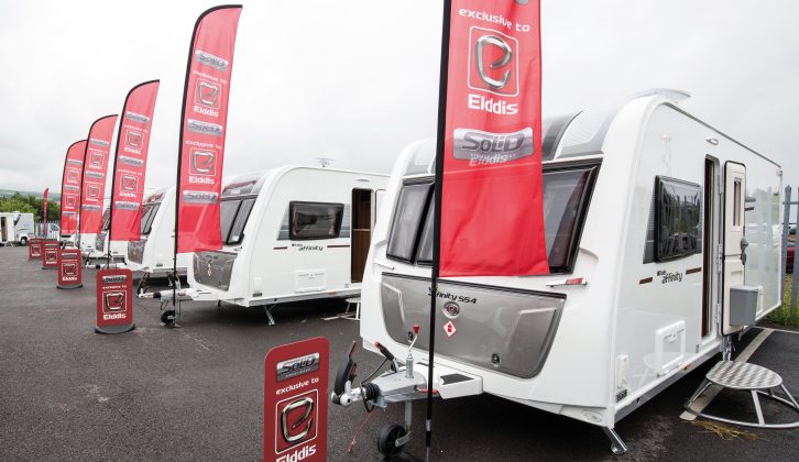 Held at the firm’s Consett base, The Explorer Group’s launch event was packed with tourers – the Elddis Affinity 554 is in the foreground, the 550 behind