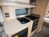 Storage and workspace are sufficient – read more in the Practical Caravan 2016 Elddis Crusader Aurora review