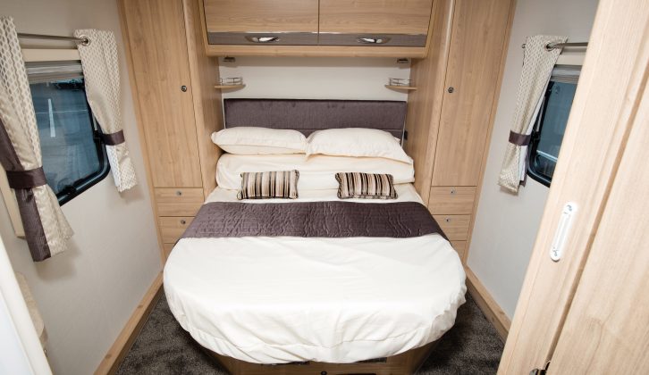 The impressive master suite has a 1.90m x 1.35m island bed that can retract by 400mm to ease access in the day