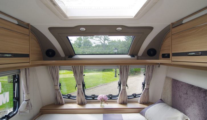 A panoramic sunroof and rooflight let you stargaze as you drift off in the Pastiche 470