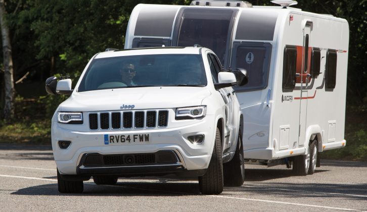 The Bailey pushed the Jeep around during the emergency manoeuvre, but the Grand Cherokee performed well in other towing tests