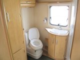 In the late 1990s, Thetford introduced swivel-bowl toilets for tight spaces, as in this 2006 Bailey Pageant