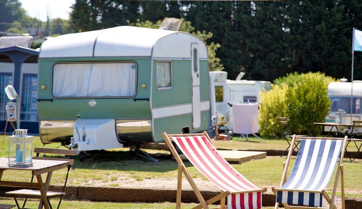 Some caravanners prefer vintage vans, like these at Whitcliff Bay Holiday Park in the Isle of Wight