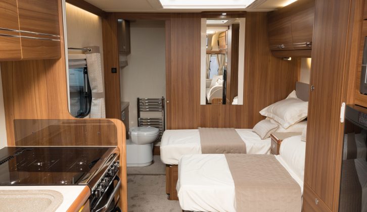 The Clipper offers ample room for dressing around the beds in daytime mode