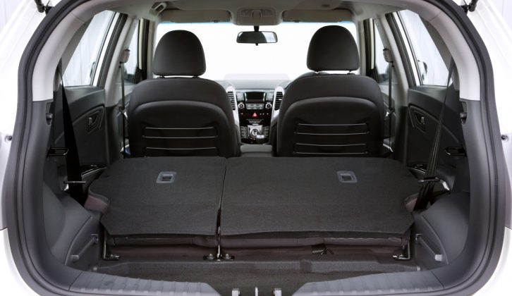 Fold the rear seats forward to maximise boot space and you've a good amount of space, even if it's not flat