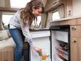 There's a 113-litre fridge, a microwave, a separate oven and grill, and a gas hob in the well-equipped kitchen – read more in the Practical Caravan Swift Lifestyle 4 review