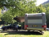 Once pitched, the Fiamma CaravanStore awning took seconds to roll out, for instant shade