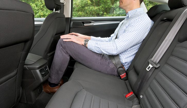 Rear-seat passengers won’t want for legroom, and get their own vents – only the tallest will feel that headroom is lacking