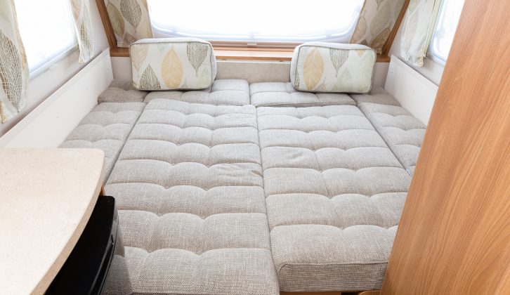You can either use the massive sofas as single beds or turn it into a big double in the Freedom 6TD