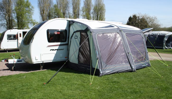 The Outdoor Revolution CompactAirLite 340 caravan awning is sturdy, yet lightweight