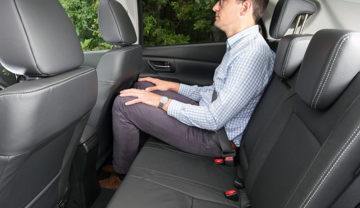 Most rear-seat passengers will be OK for legroom, but tall ones may feel their heads rubbing against the ceiling in the S-Cross