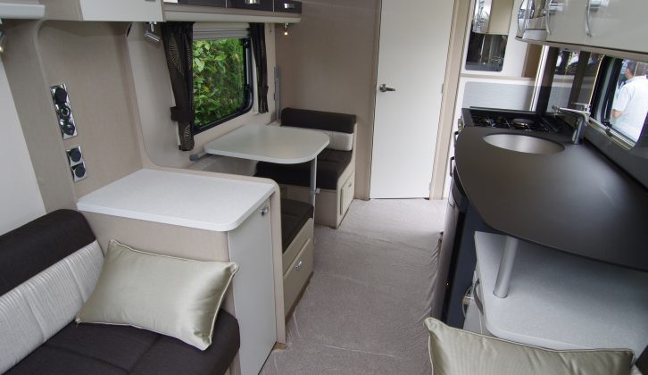 The 530 feels spacious and the kitchen offers good worktop space as well as the rear side dinette