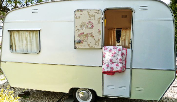 Sharon enjoys repainting her fleet of vintage caravans in tasteful hues