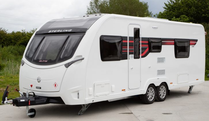 The six-berth 2016 Sterling Elite 630 boasts a full end washroom and a fixed French bed