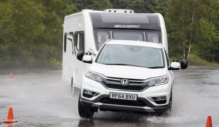 Despite the weather, the Honda CR-V's brakes impressed during our tow car test