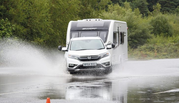 Despite the rain, the Honda gripped the road and fought off the Swift caravan’s attempt to push it off course – the Michelin tyres did well in clearing a path