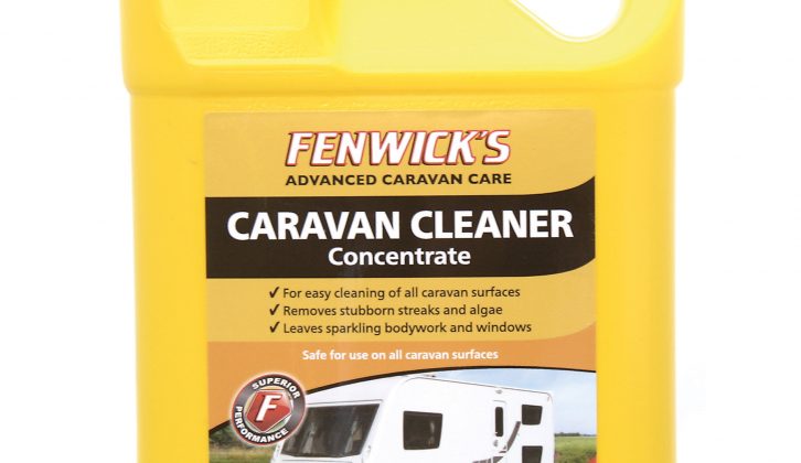 Practical Caravan's tester says Fenwick's Caravan Cleaner Concentrate is one of the best