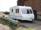 This caravan has been put on the large weighbridge plate, and data is being printed out