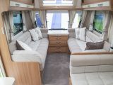 Despite tinted windows, this is still a bright space, plus a pleated screen can divide the front lounge from the rest of the caravan
