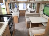 The Compass Rallye 636's good-sized kitchen has a side dinette opposite – read more in our review