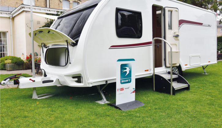 This four-berth caravan has a shipping length of 7.54m