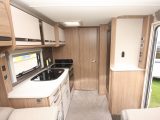 This 2.32m-wide Coachman caravan features a 140-litre tower fridge/freezer opposite the main kitchen area