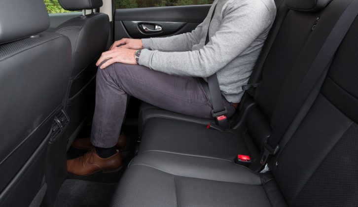 A six-foot-tall passenger gets enough legroom behind an equally tall driver, while three can sit abreast comfortably