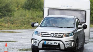 The Suzuki Vitara always stayed in control of the caravan, even when pushed during our tow car test